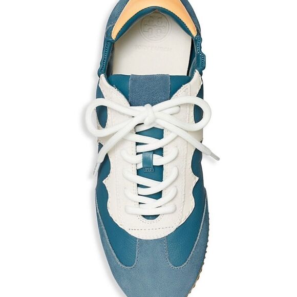 NWT. Tory Burch Serif sneaker-Tumbled Leather/Calf leather Brisk blue - Picture 5 of 7
